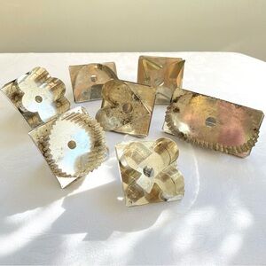 Antique Tin Cookie Biscuit Cutters 7 Vintage Flat Back Soldered